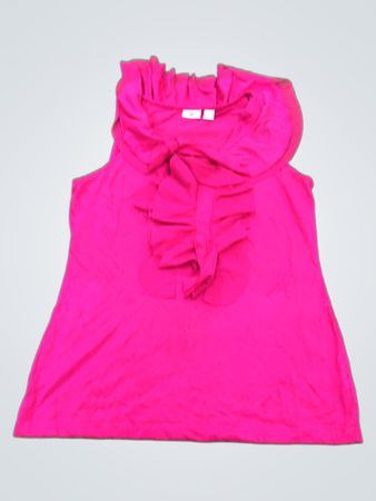 CATO Pink Ruffled Sleeveless Top