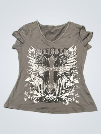 Gray T-Shirt with Renaissance Graphic