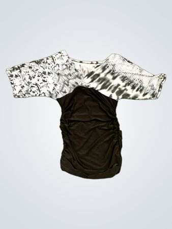 Black and White Floral Pattern Swimwear