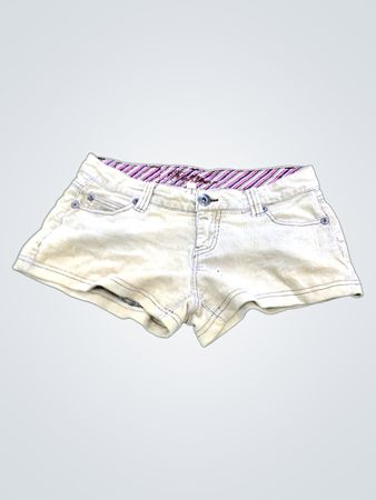 Beige Denim Shorts