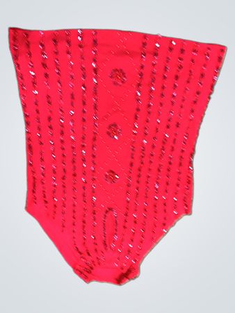 Red Embellished Knit Top