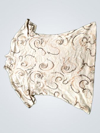 Beige Fabric with Brown Swirls