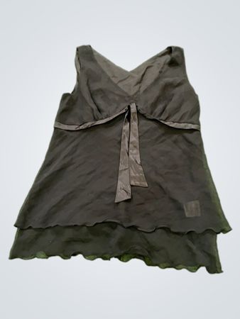 Black Ruffled Tank Top
