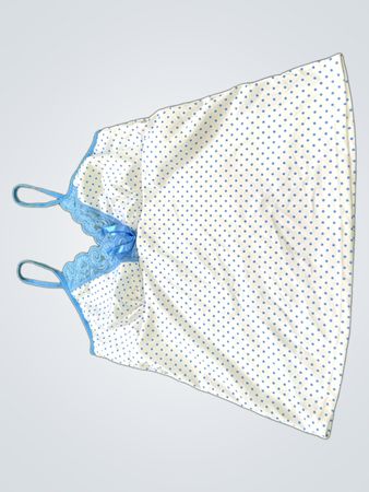 Polka Dot Cami Top with Lace Trim