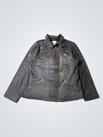CHICO'S Embellished Denim Jacket