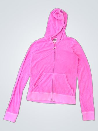 Juicy Couture Pink Velour Zip-Up Hoodie