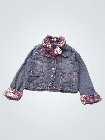 Squeeze Girls Denim Jacket with Fur Trim