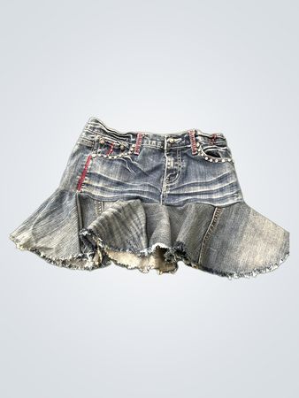 Cowgirl Tuff Co. Verziertes Denim-Rüschenshirt