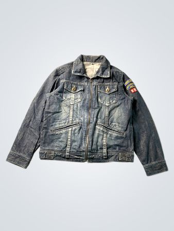 Blue Denim Jacket with Patches