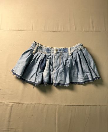 Denim Falten-Minirock
