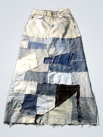 TALLY WEIJL Patchwork Denim Maxirock Größe 34