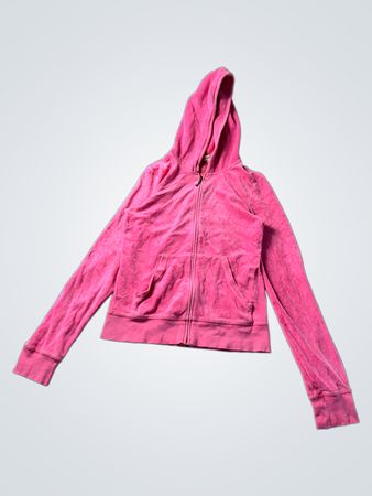Juicy Couture Pink Velour Zip-Up Hoodie