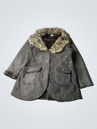 POW WOW Faux Fur Trimmed Coat