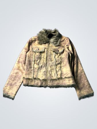 AZZAA Women's Faux Fur Trimmed Jacket
