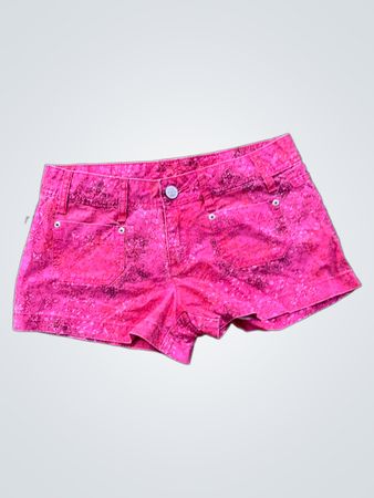 Bongo Pink gemusterte Denim-Shorts