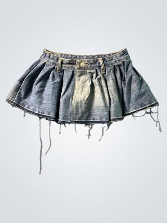 Denim Faltenminirock