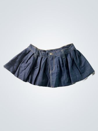 Denim gefälteter Rock