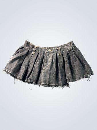 Denim Faltenrock mit Knopfverschluss