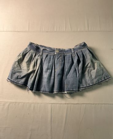 Denim Faltenrock Mini
