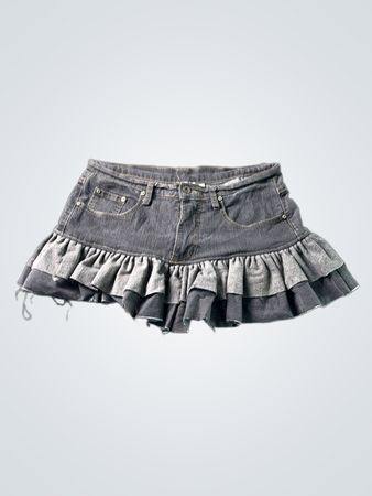 Denim Rüschen-Minirock