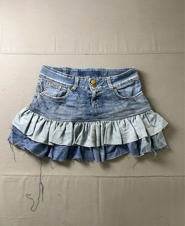 Denim-Rüschensrock