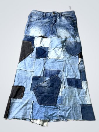 ONLY Patchwork Denim Maxi Rock