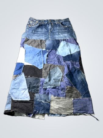 FITT JEANS BASIC COLLECTION Patchwork Denim Maxi Rock