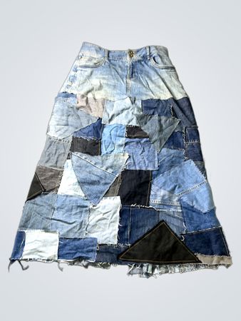 Just Jeans Patchwork Denim Maxi Rock Größe 10