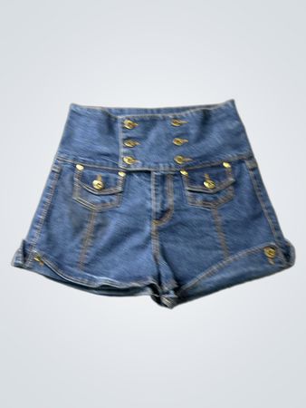 YOUNIQUE Denim High Waisted Button Fly Shorts