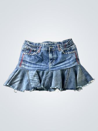 Cowgirl Tuff Co. Verziertes Jeansrüschendes Kleid