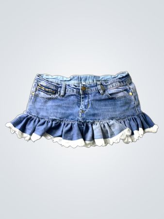 Denim Volant Minirock