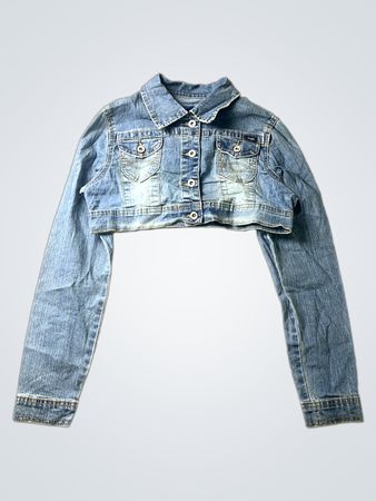 XOXO Women's Denim Cropped Jacket