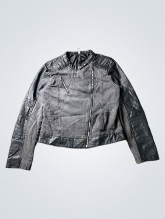 Grey and black moto jacket