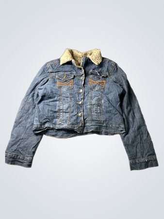 D Jeans Denim Jacket with Sherpa Collar