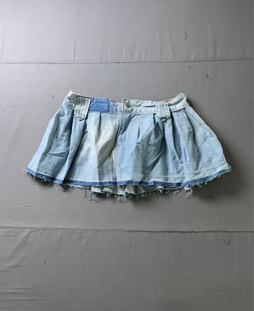 Denim Faltenrock Mini
