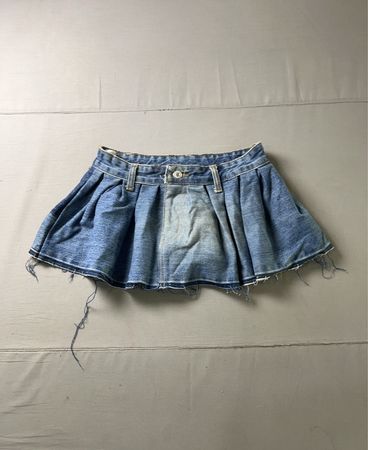 Denim Faltenrock Mini