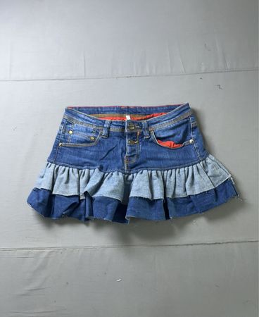 Denim-Rüschenshirt