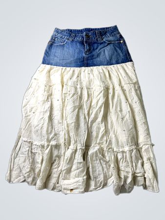 Upcycled Hurley Denim Maxi Skirt