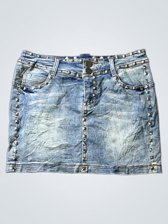 MIKOKO X VIGOUR Women's Studded Denim Mini Skirt