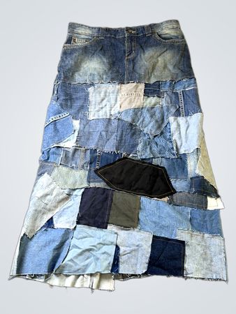 TRF DENIM Patchwork Maxi Rock