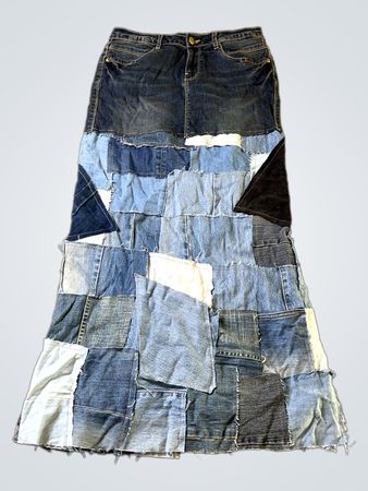 CAMAIEL Patchwork Denim Maxi Rock