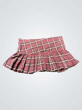 Upcycled Plaid Faltenrock Mini