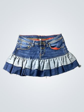 Upcycled Terranova Rüschdenimrock