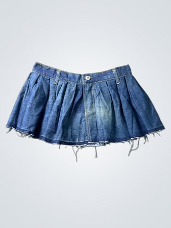 Upcycled Denim Faltenminirock