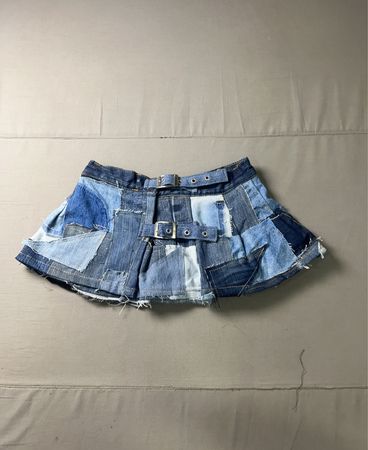 Upcycled Denim Patchwork Minirock