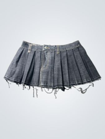 Denim Faltenminirock