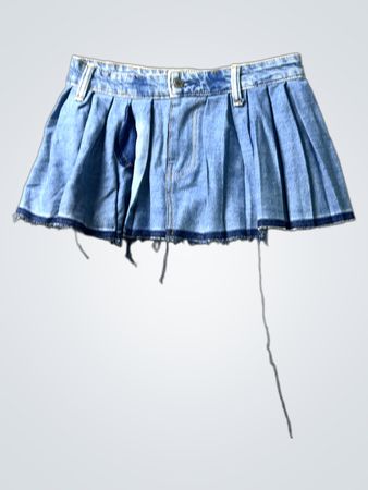 Blauer Denim Faltenminirock