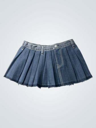 Denim Faltenshirt Minirock