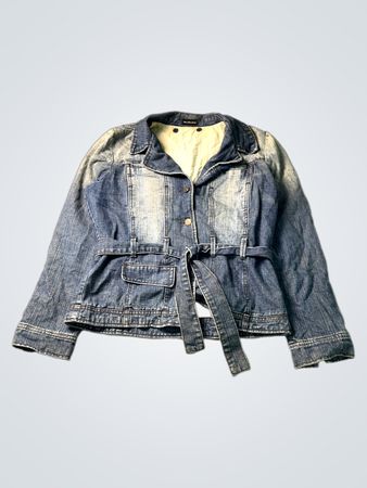 Neue Saks Woman Denimjacke mit Gürtel