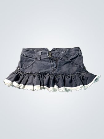 Denim-Rock für Mädchen mit Rüschensaum